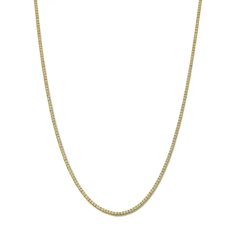 14k geelgouden tenniscollier met diamanten – 3.00ct