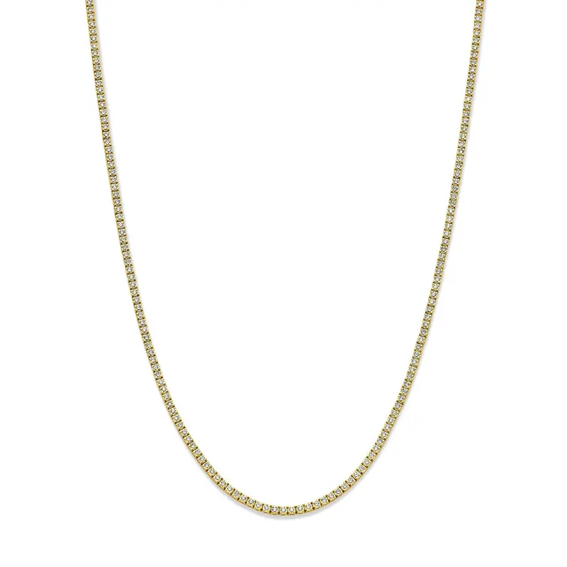 14k geelgouden tenniscollier met diamanten – 5.00ct