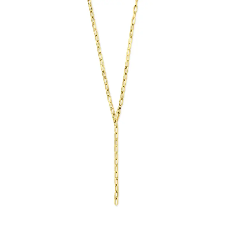 14k geelgouden Y-collier – anker schakel met moderne veelzijdigheid