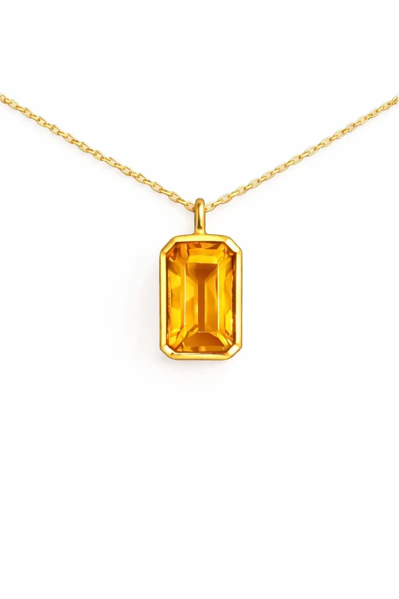 14K Goud Citrien Fancy Ketting