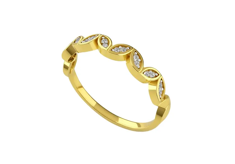 14K Goud Diamant Flora Ring
