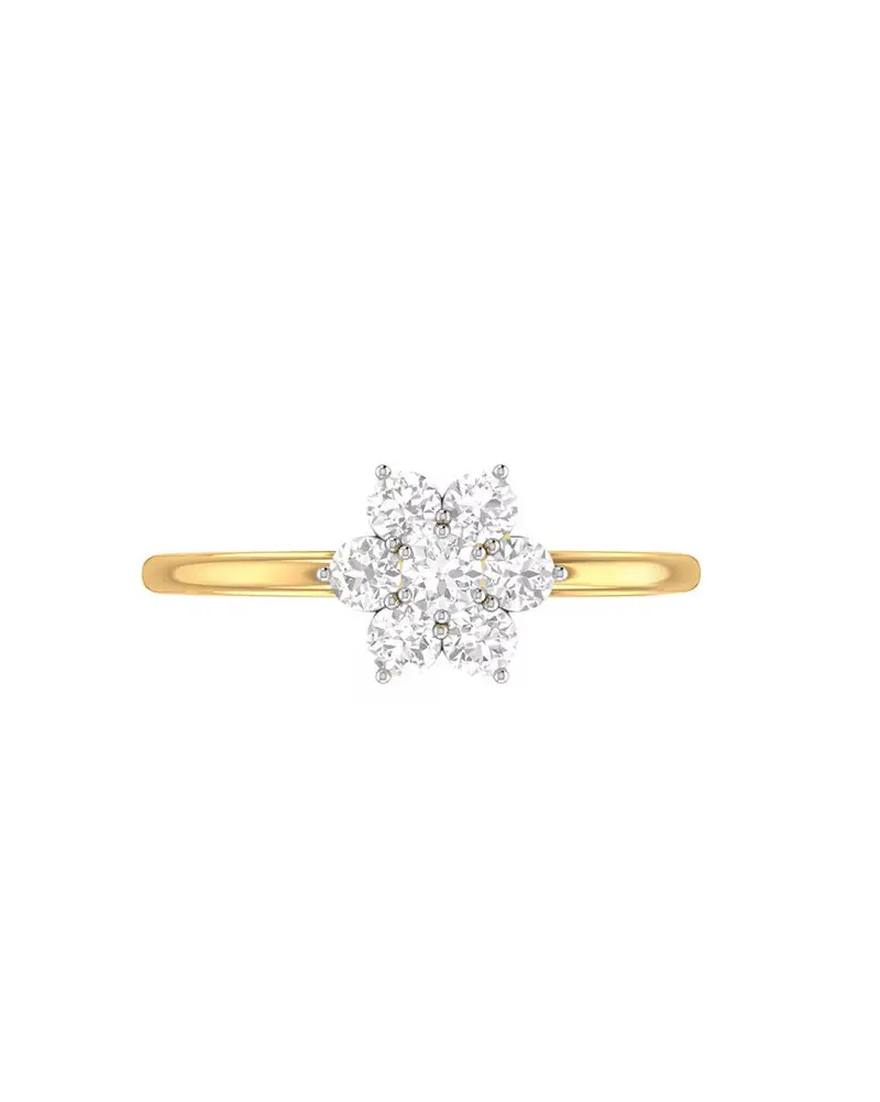 14K Goud Diamant Violet Ring