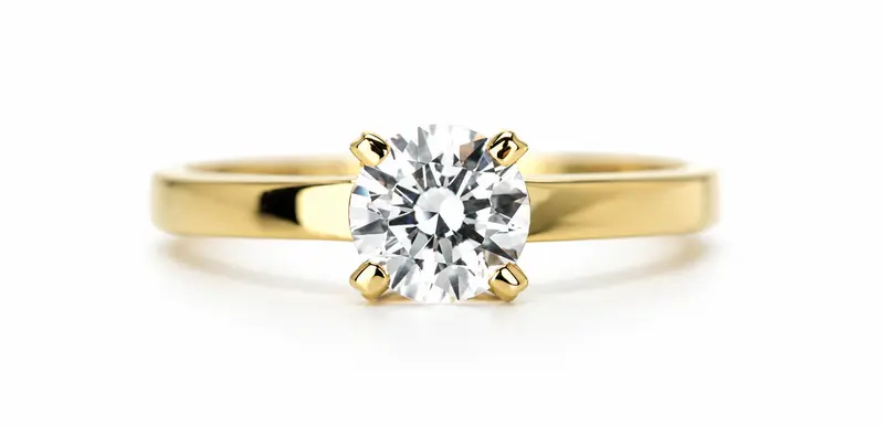 14k Goud Lanza Lab Diamant Ring 0.50ct