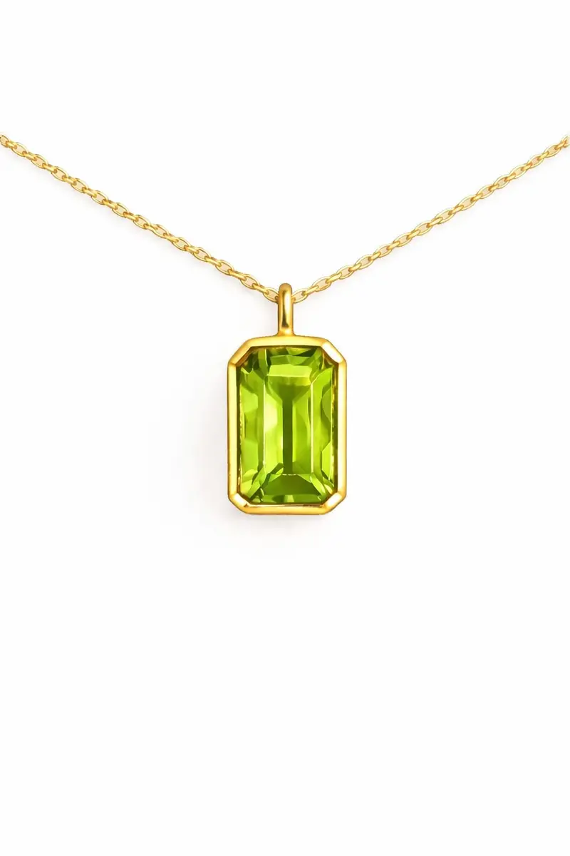 14K Goud Peridoot Fancy Ketting