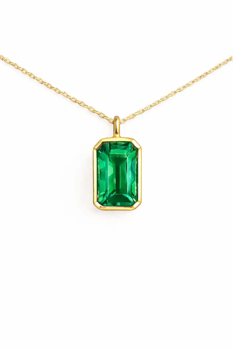 14K Goud Smaragd Fancy Ketting