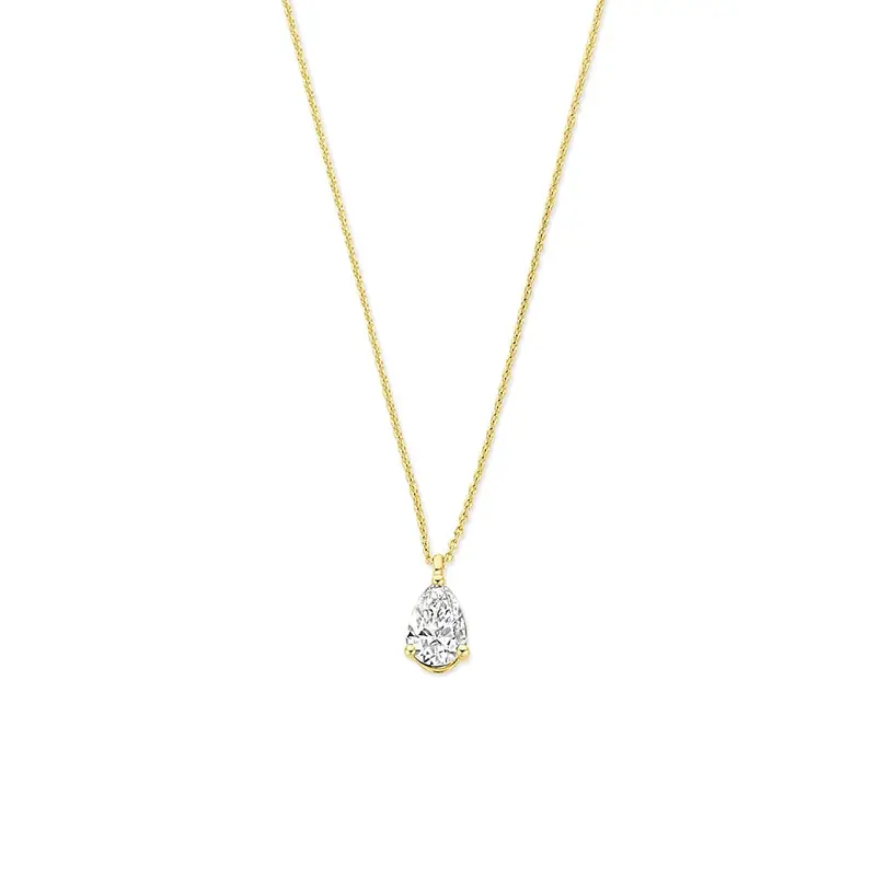 14k Gouden ketting met lab grown diamant