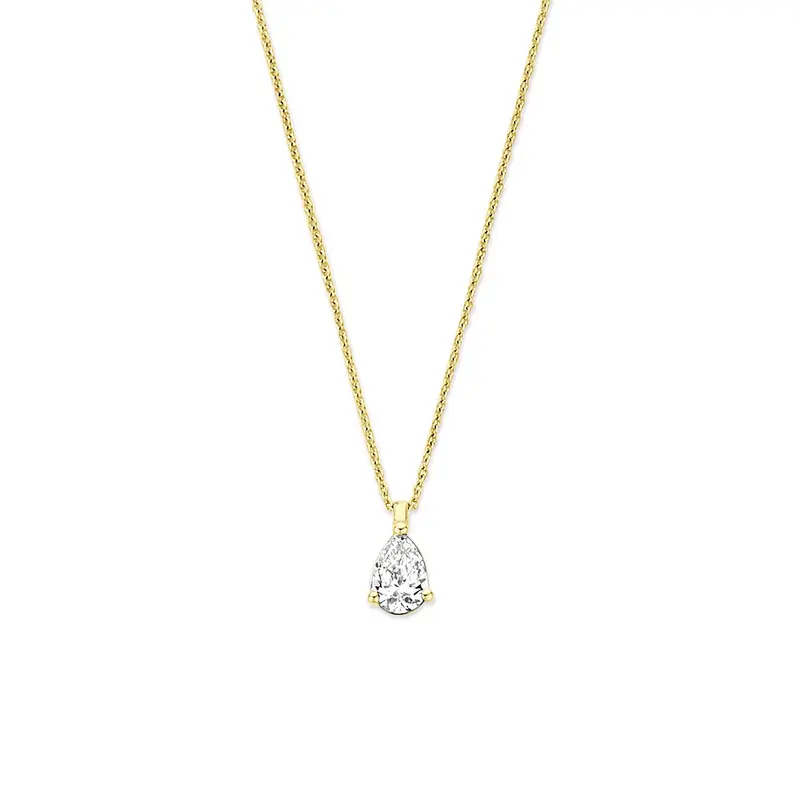 14k Gouden ketting met lab grown diamant