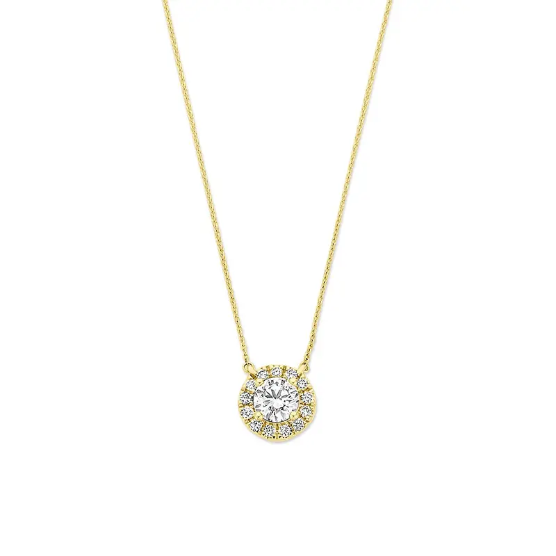14k Gouden ketting met lab grown diamant