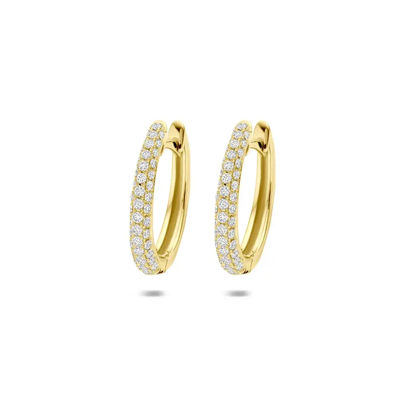 14k Gouden oorringen met diamant