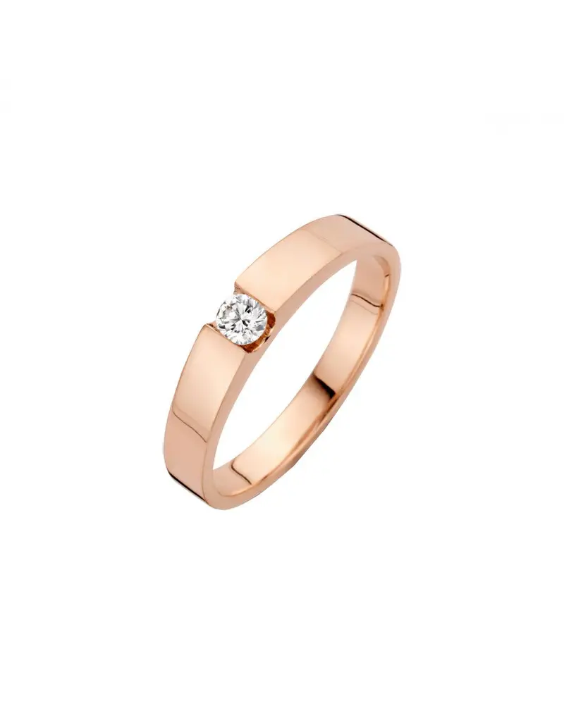 14K Roségoud Stretto Diamant Ring 1 x 0.15 ct