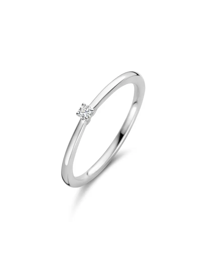 14K Witgoud Madrid Diamant Ring 0.05 ct