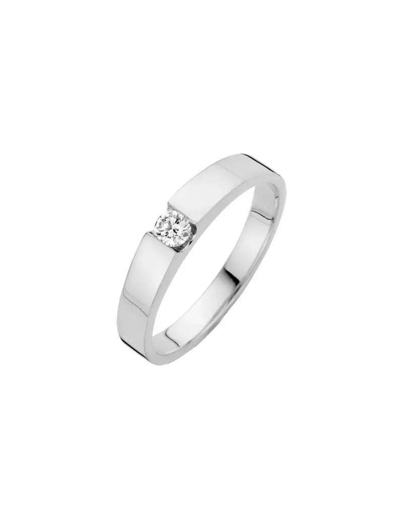 14K Witgoud Stretto Diamant Ring 1 x 0.10 ct