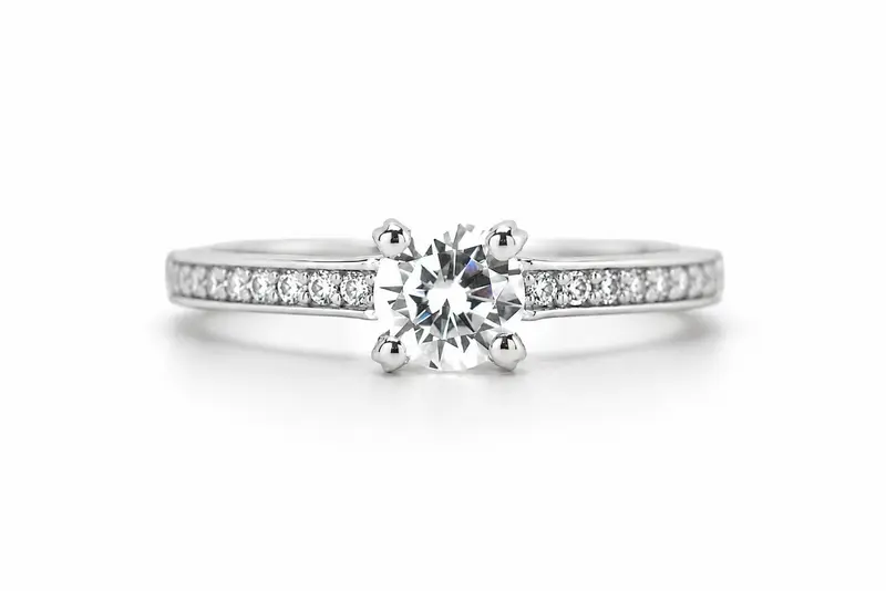 14k witgoud Verla Lab Diamant Ring 0.75ct