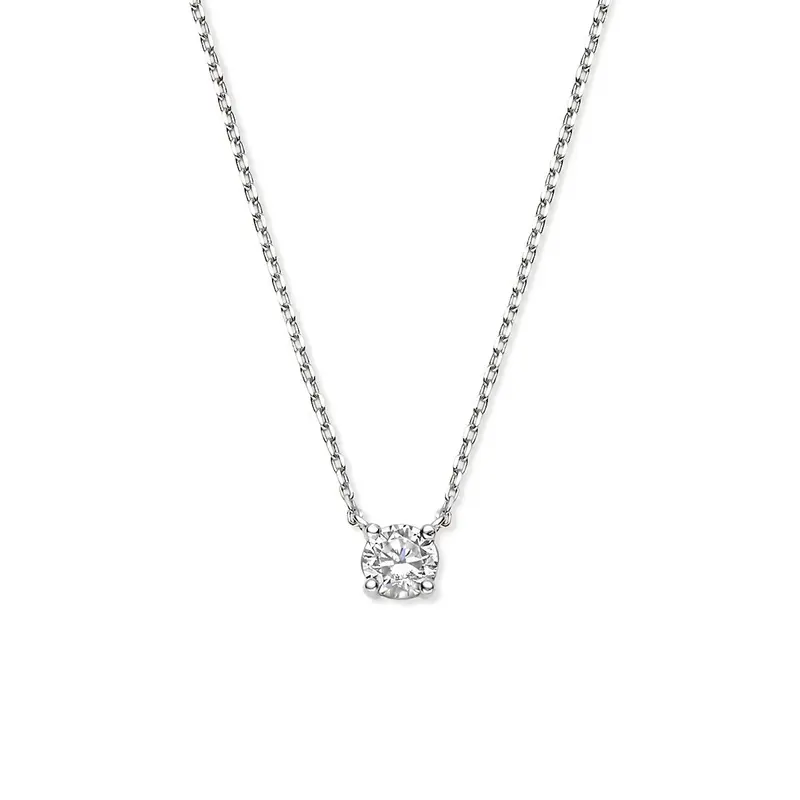 14k witgouden ketting met zirkonia – anker schakel
