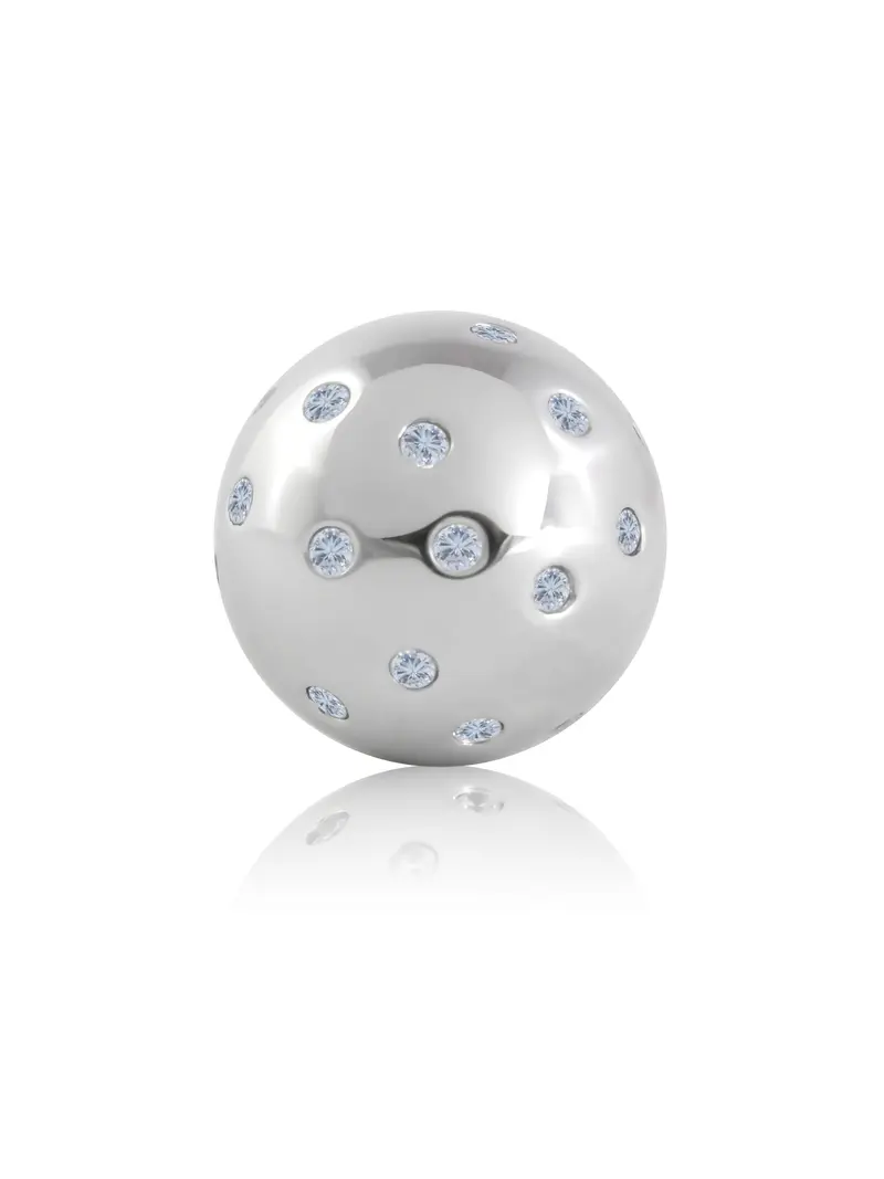 14mm Silver - Flush set - Clear CZ