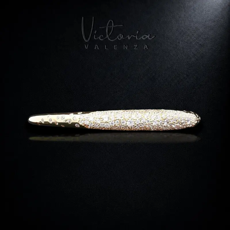 925 Sterling Vergulde Cuff-Armband met Zirkonia Stenen