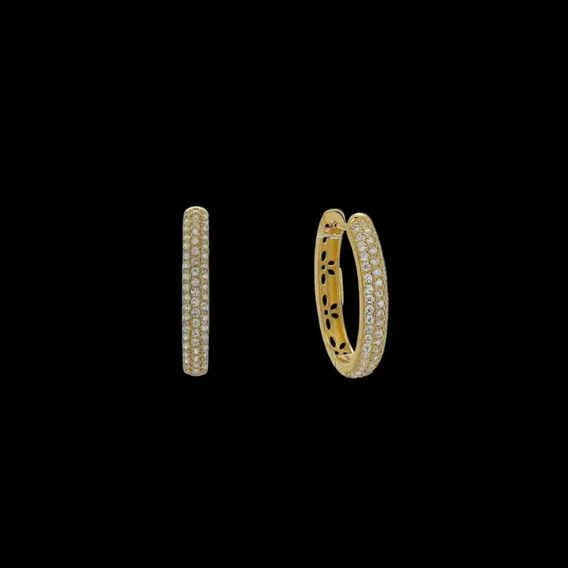925 Sterling Vergulde Oorbellen met Zirkonia Stenen
