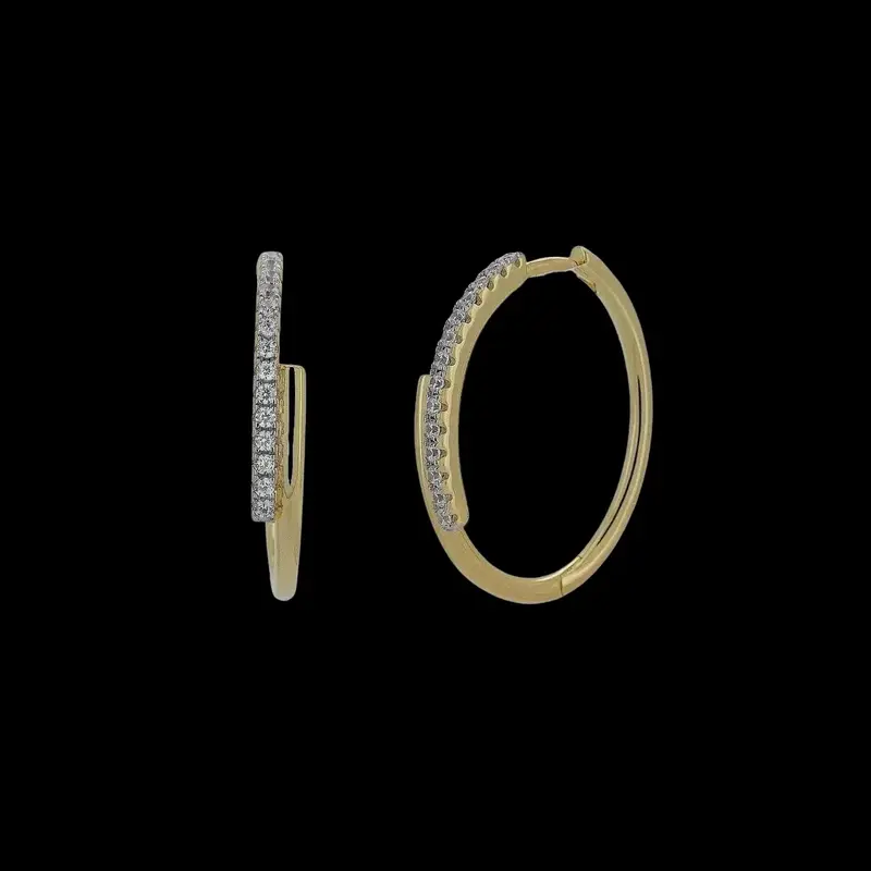 925 Sterling Vergulde Oorbellen met Zirkonia Stenen