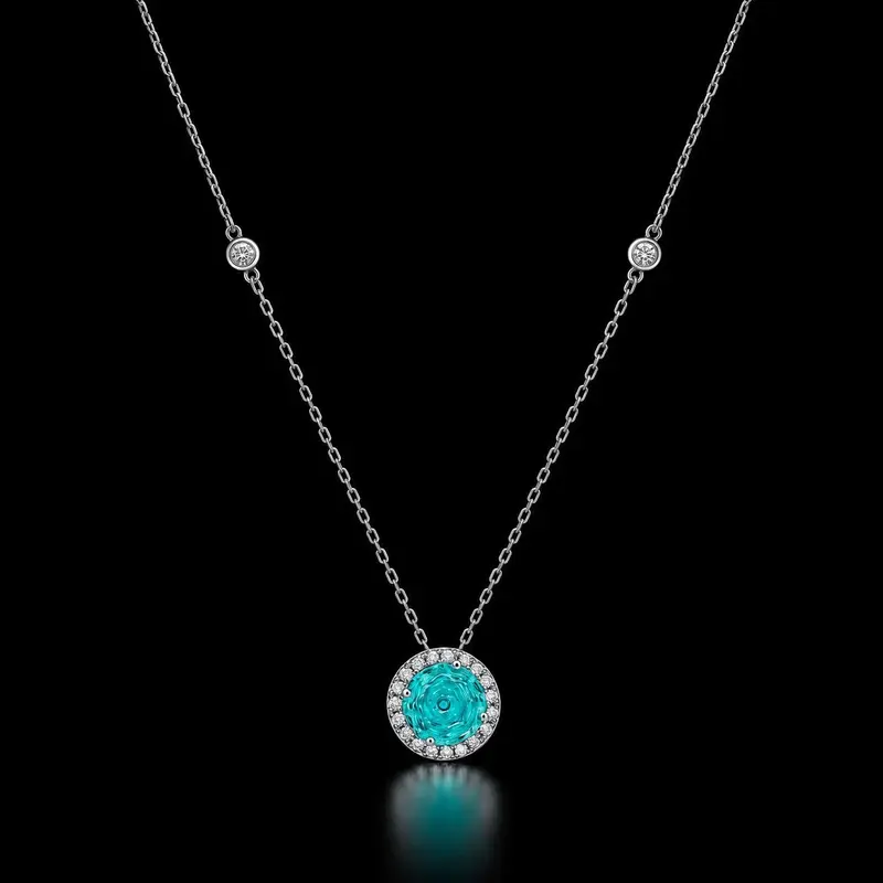 925 Sterling Zilveren Collier met Topaaskleurige Zirkonia