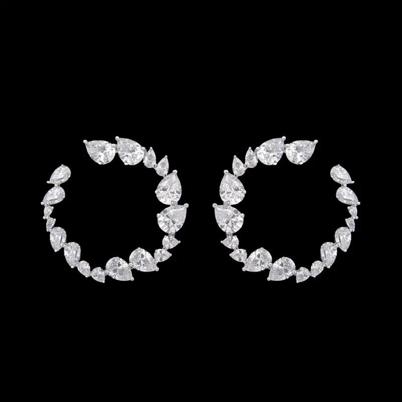 925 Sterling Zilveren Fantasie Oorbellen met Witte Zirkonia Stenen