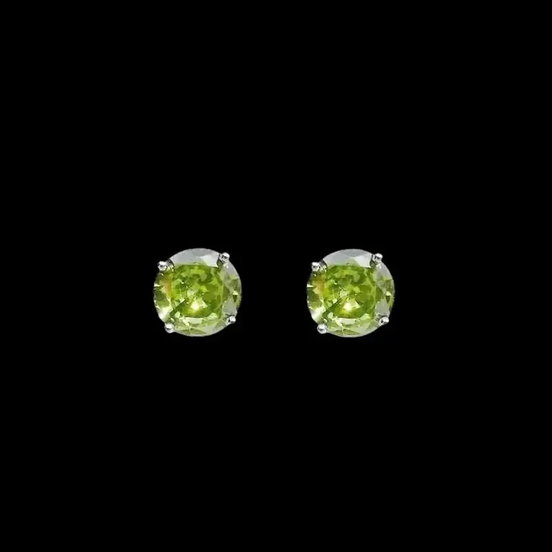 925 Sterling Zilveren Solitair Oorbellen met Groene Zirkonia Stenen