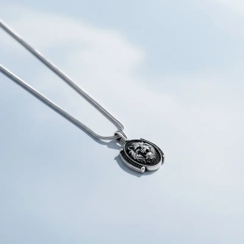 925 Zilver Herenketting met Leeuw Hanger en Microstenen