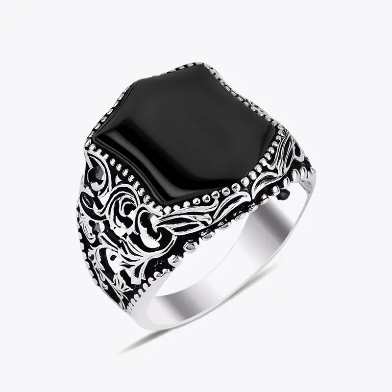 925 Zilveren Herenring Met Onyx Steen ORTBL172