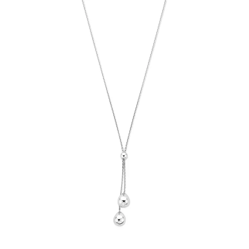 925 Zilveren y-ketting met bolletjes