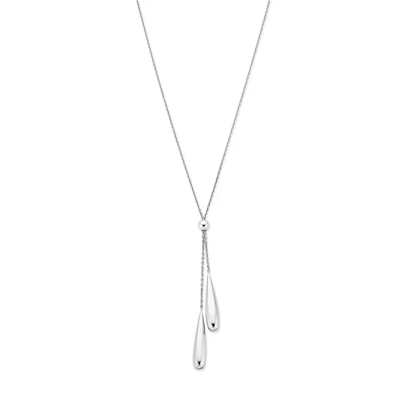 925 Zilveren y-ketting met druppel hangers