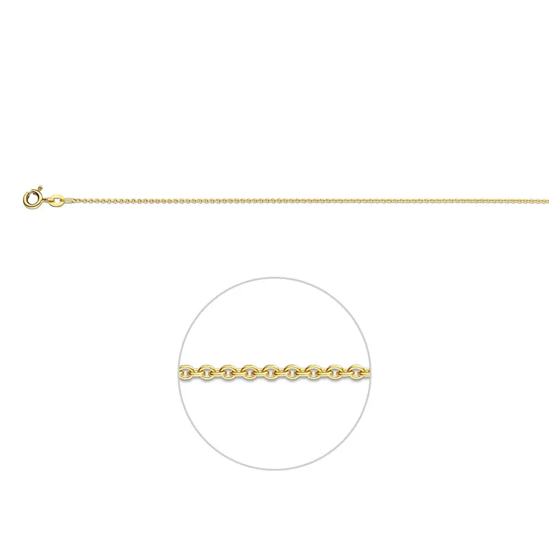9k anker rond 1,1 mm 9K geel