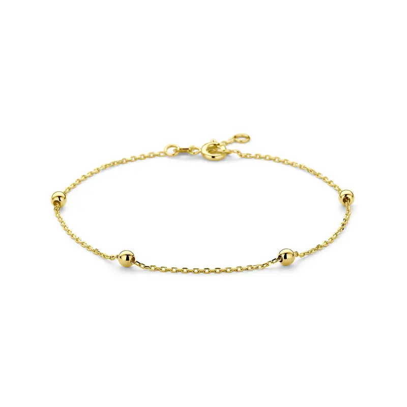 9k armband bol 17,5 - 18,5 cm 9K geel