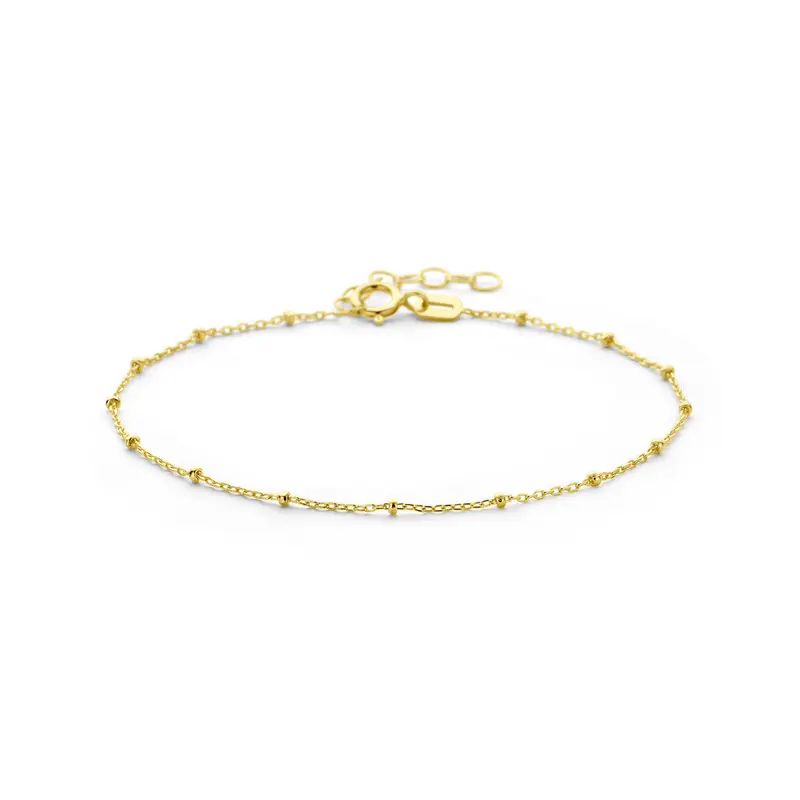 9k armband bolletjes 16 + 2 cm 9K geel