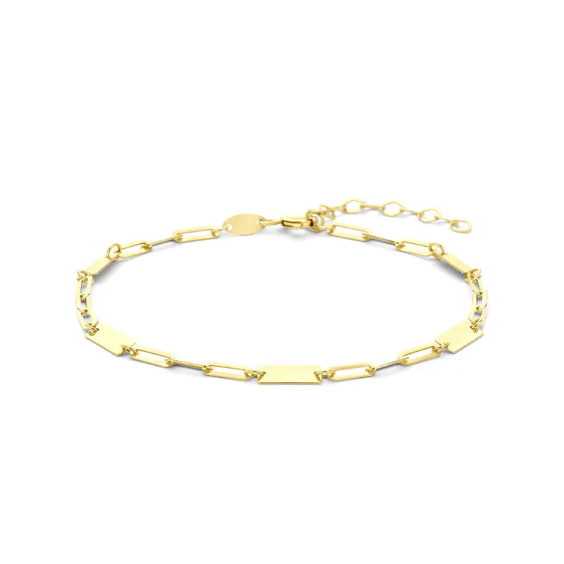 9K armband plaatjes 16 + 3 cm 9K geelgoud