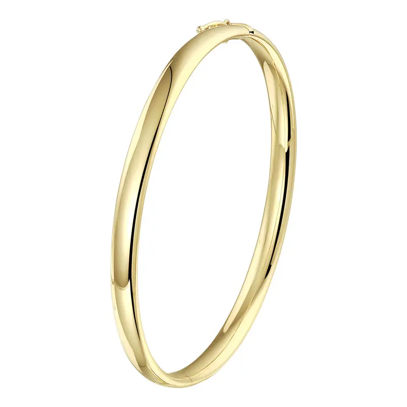 9K bangle scharnier ovale buis 5,0 mm 9K geelgoud