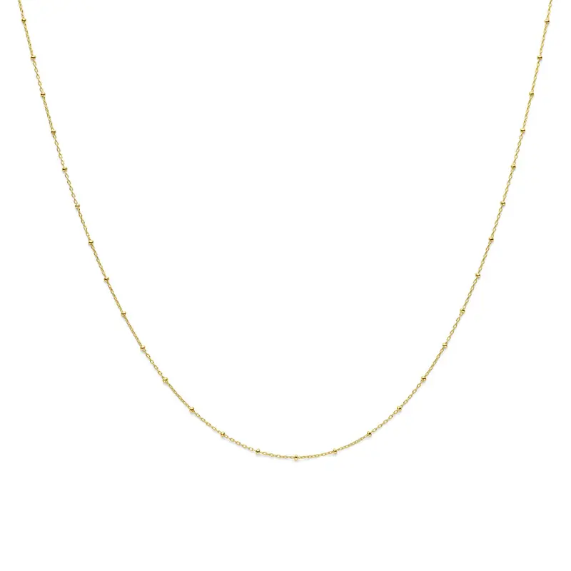 9k collier bolletjes 41 + 3 cm 9K geel