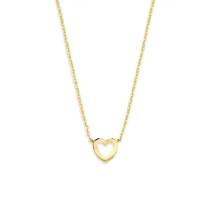 9K collier hartje 41 - 43 - 45 cm 9K geelgoud 6,5 x 7 mm – 8000182