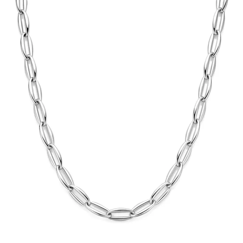 9k collier paperclip vierkante buis 6,0 mm 45 cm 9K geel