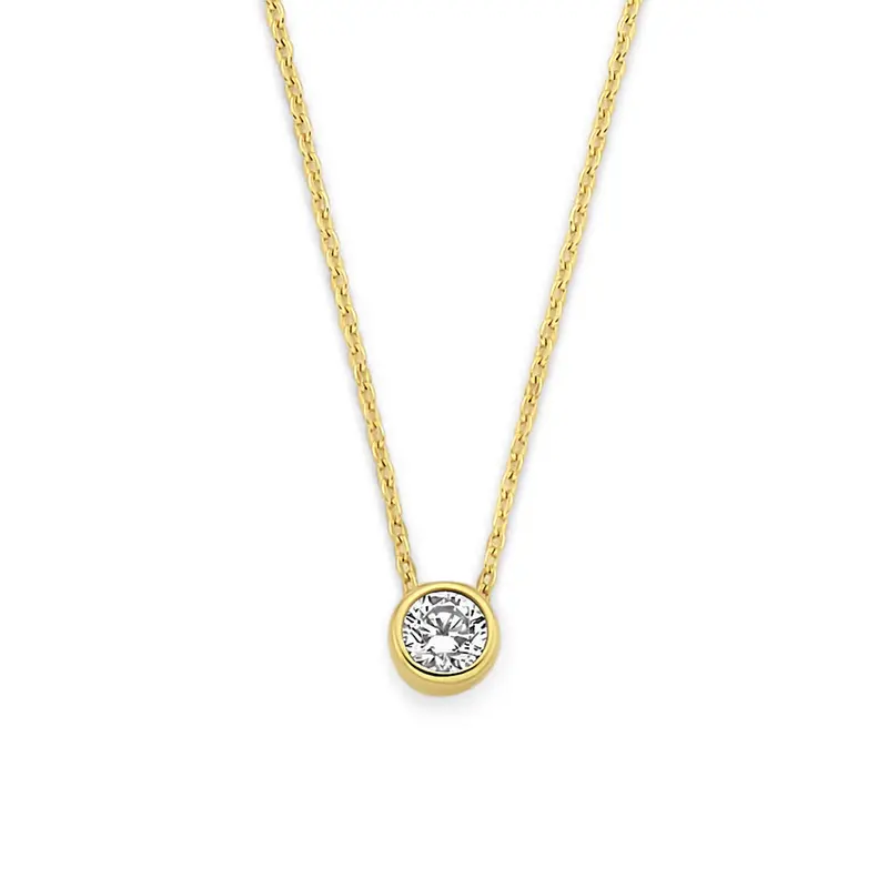 9k collier zirkonia 40 - 42 - 44 cm 9K geel