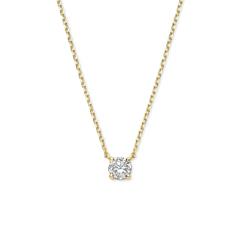 9K collier zirkonia 40 - 42 - 44 cm 9K geelgoud – 8000213