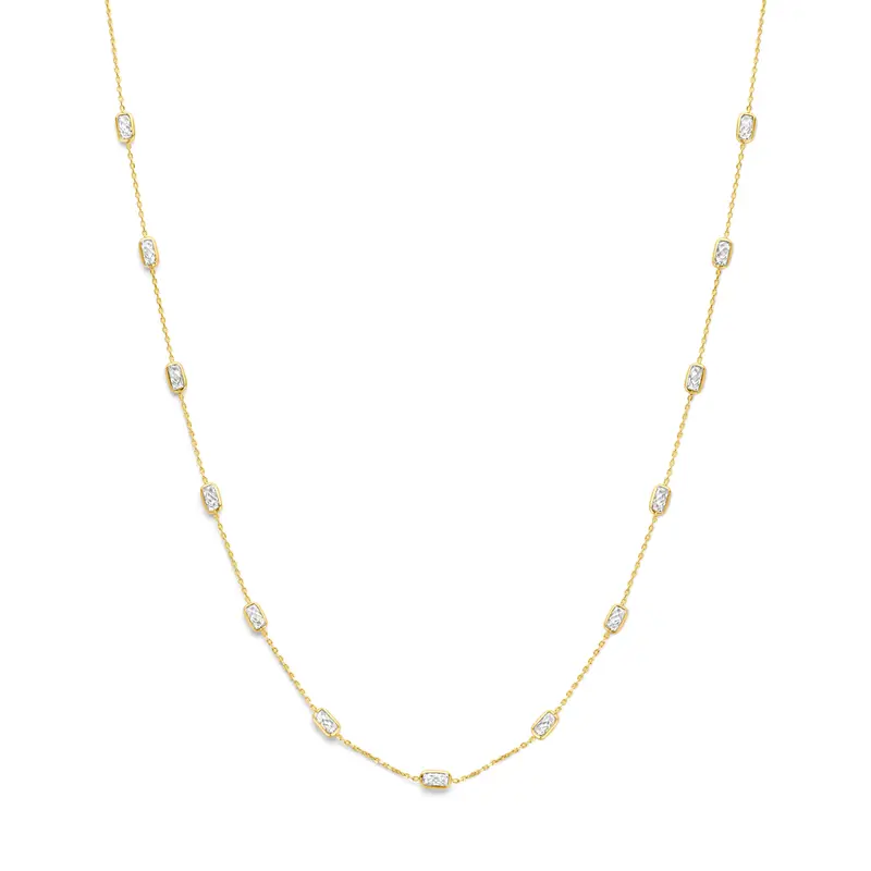 9k collier zirkonia 41 - 43 - 45 cm 9K geel