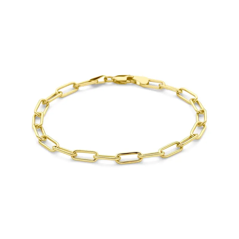 9k Geelgouden anker armband met zilveren kern