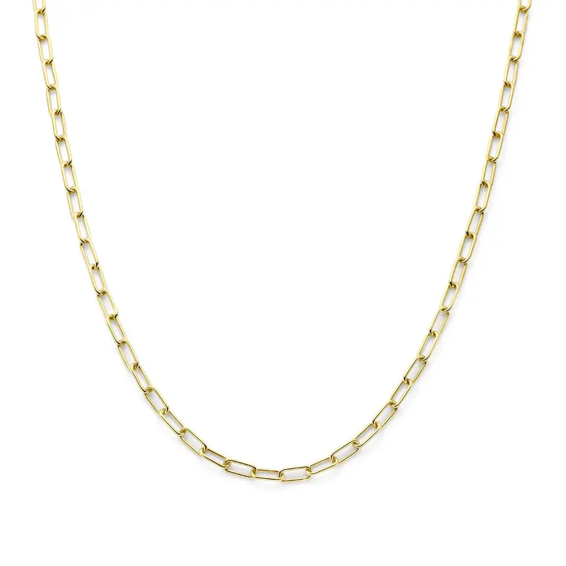 9k Geelgouden anker collier met zilveren kern