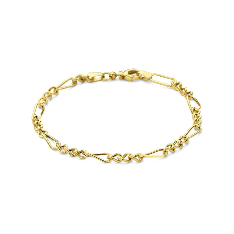 9k Geelgouden anker schakelarmband dames
