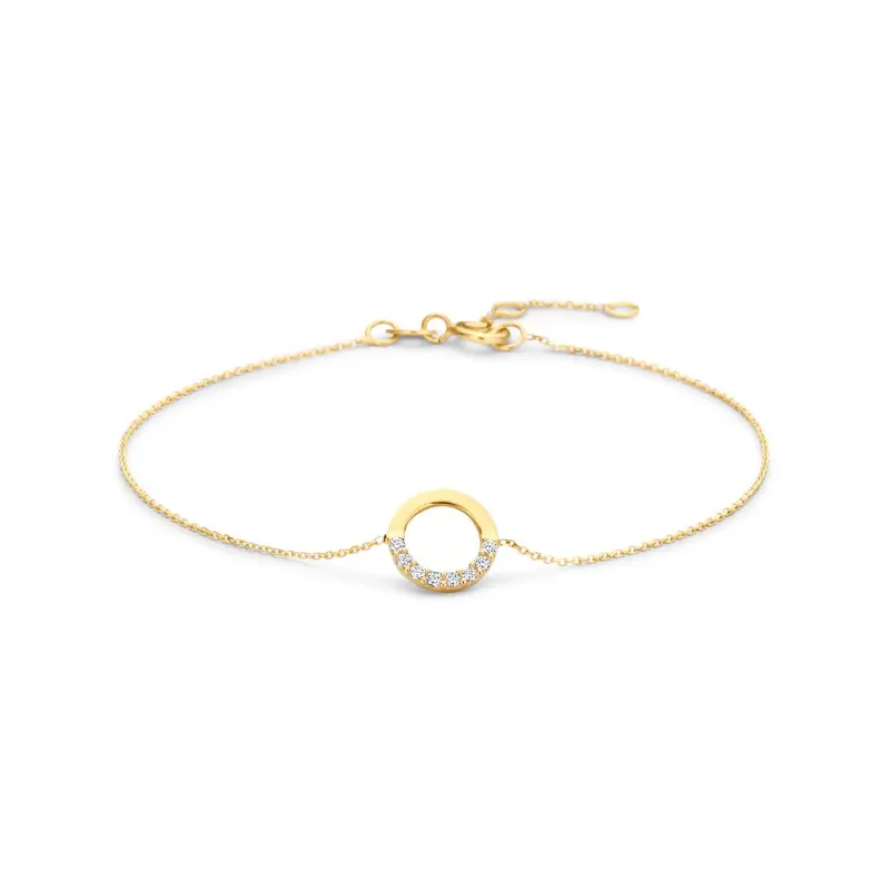 9k Geelgouden armband met zirkonia