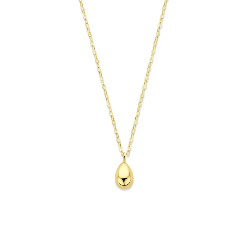 9k Geelgouden Collier met Druppel