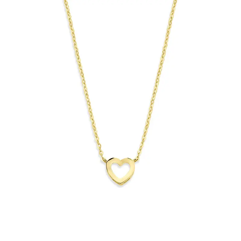 9k geelgouden collier met hartje