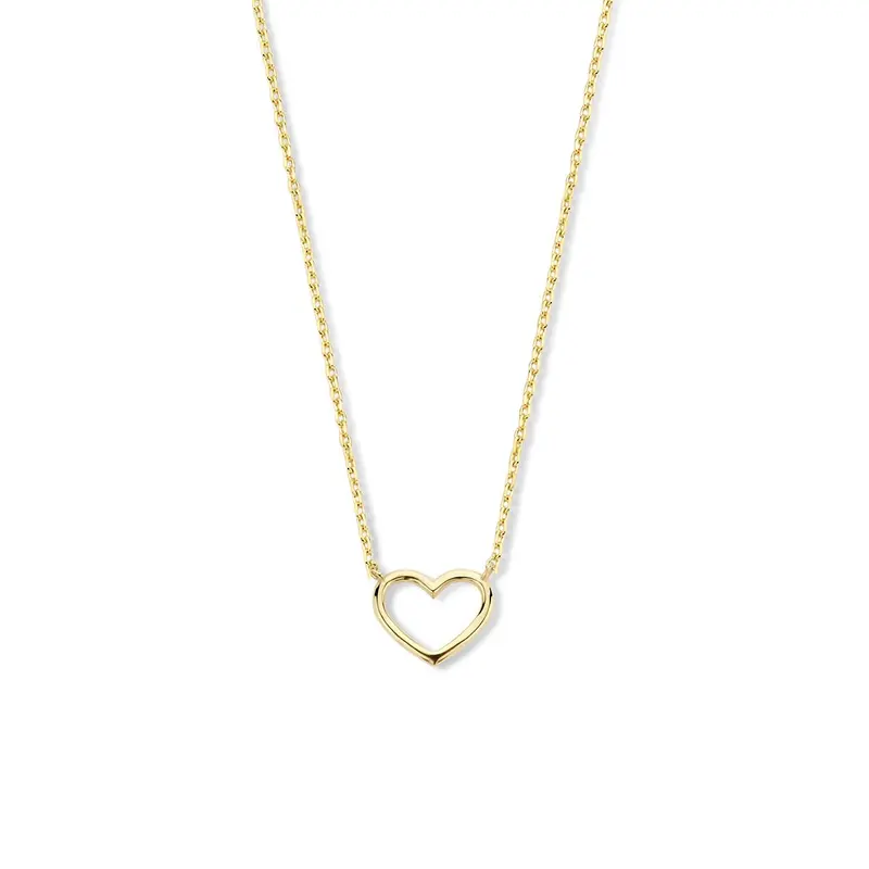 9k geelgouden collier met hartje