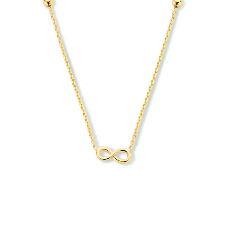 9k Geelgouden collier met infinity hanger