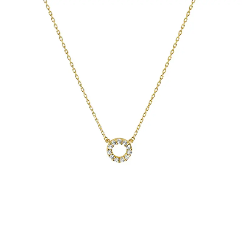 9k Geelgouden collier met zirkonia