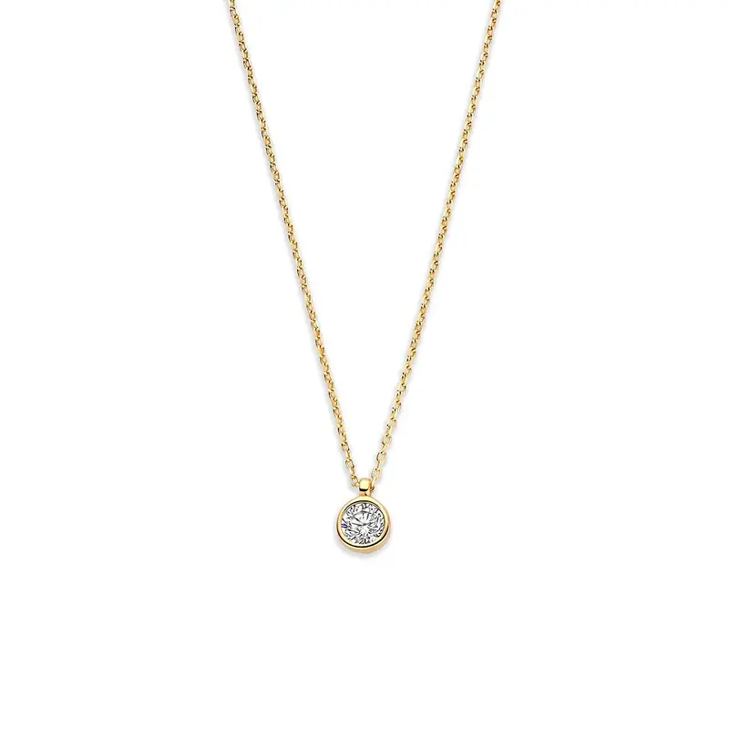 9k Geelgouden collier met zirkonia